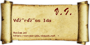 Vöröss Ida névjegykártya