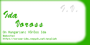 ida voross business card